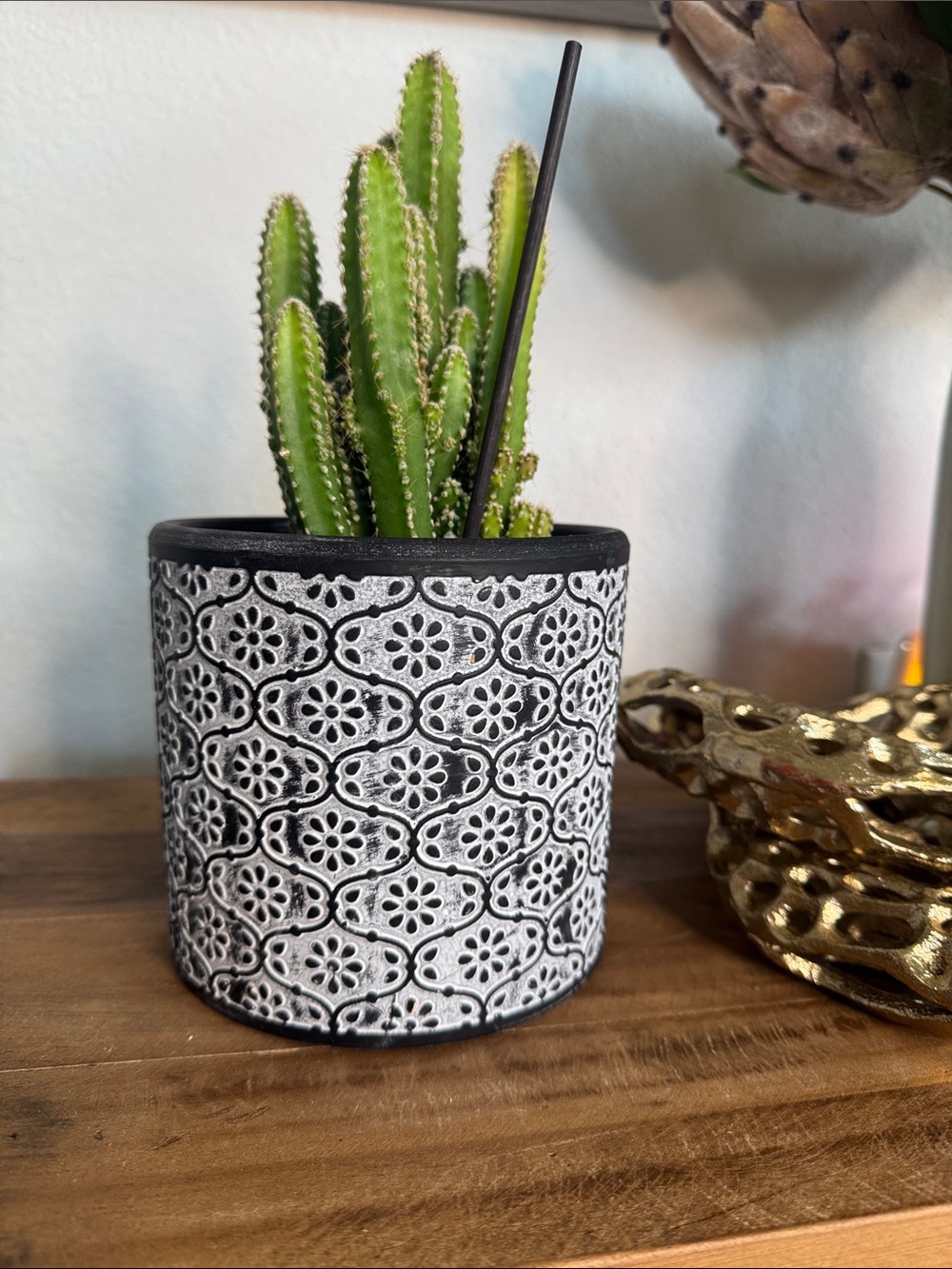 🌵Chive Black & White Patterned Planter Pot - Home Accents